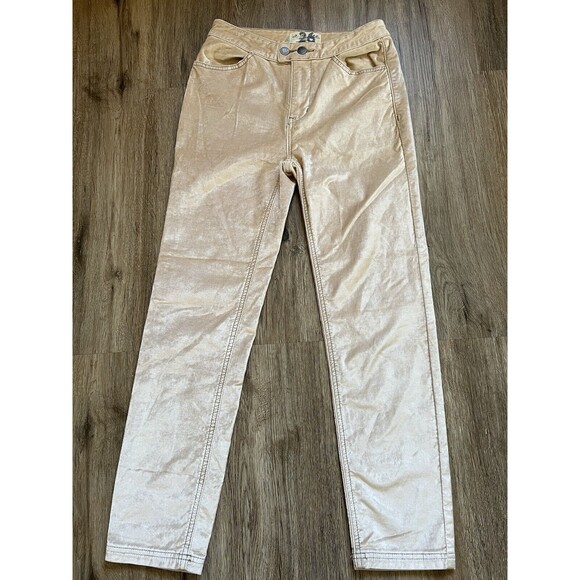 We The Free Women’s Sweet Jane Champagne Velvet Skinny Stretch Pants Size 26 - Picture 2 of 8